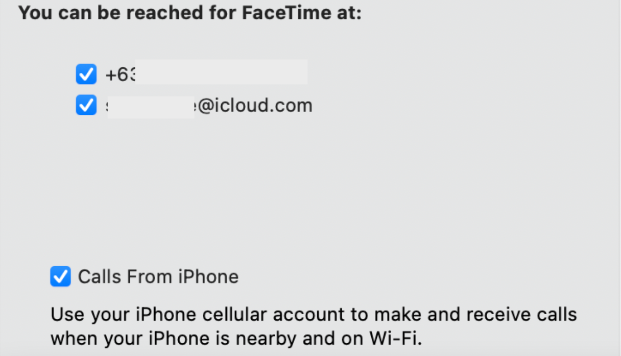 Окно FaceTime на Mac с параметрами 'Вы можете быть доступны'