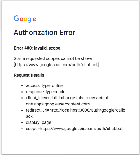 Invalid_scope: недопустимый scope