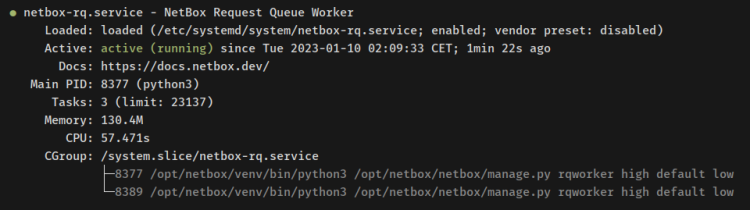 Статус netbox-rq