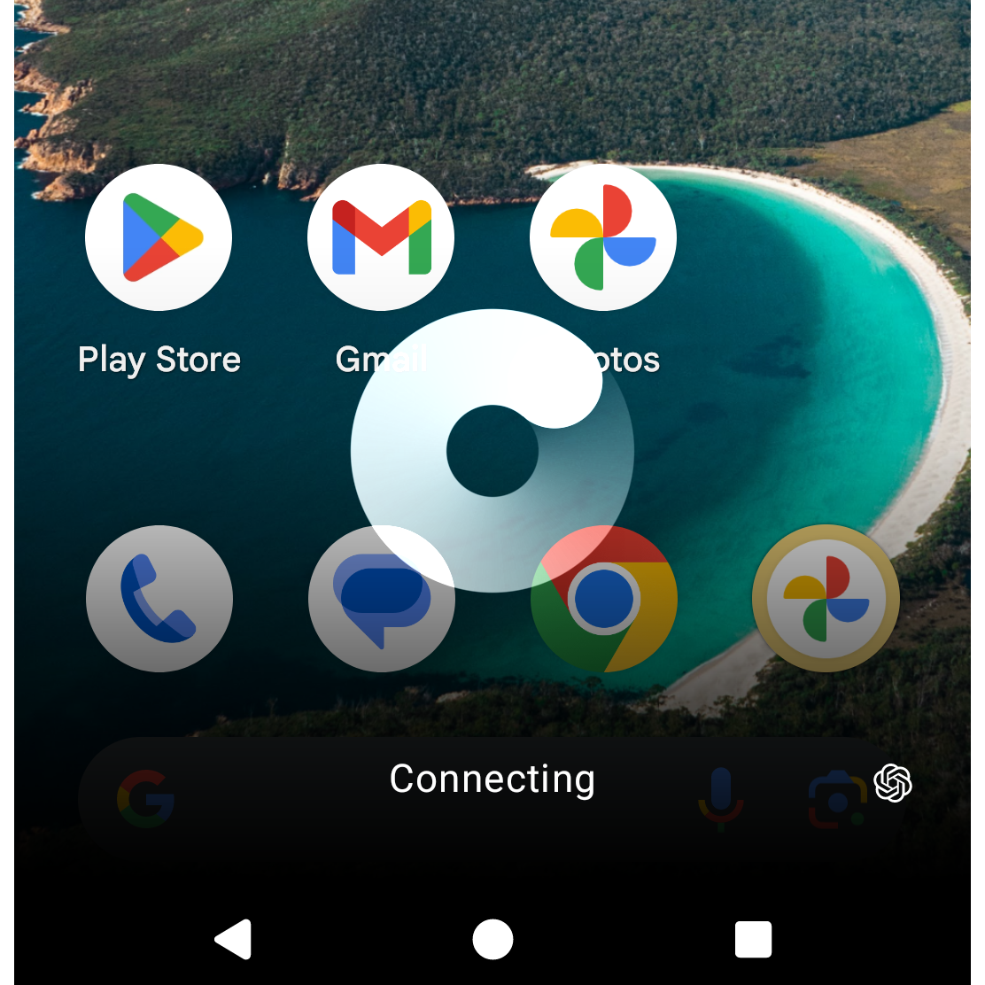 Голосовой ассистент ChatGPT отображает состояние 