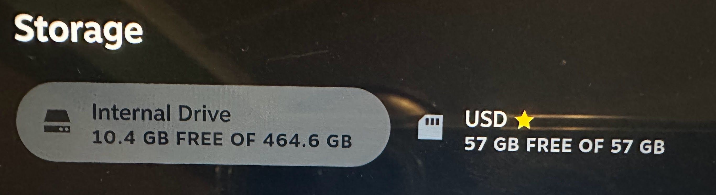 Золотая звезда рядом с SD‑картой в SteamOS.