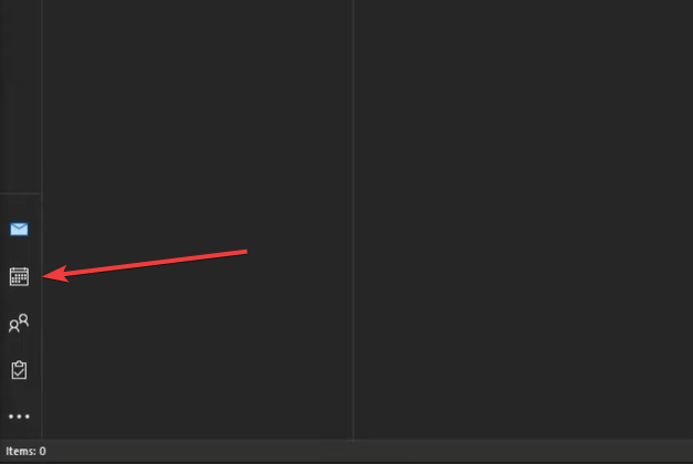 иконка Календаря в навигации Outlook