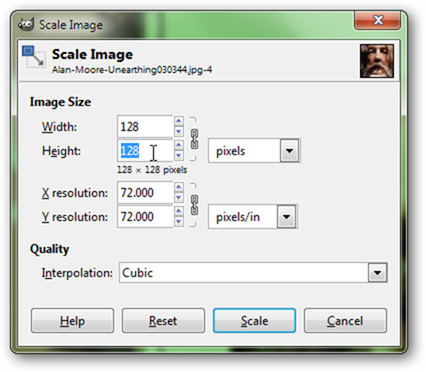 Масштабирование изображения в GIMP