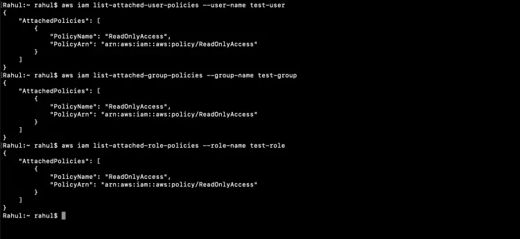 Список присоединённых политик