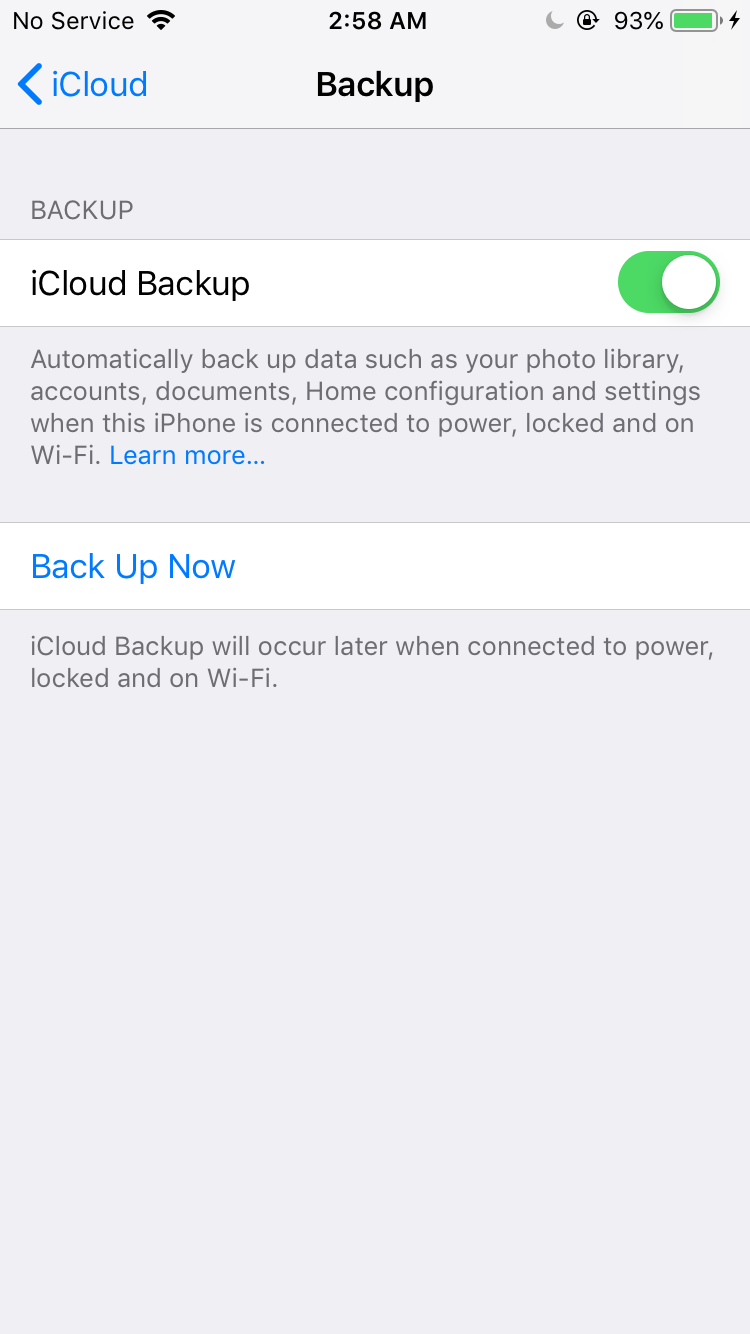 back up ipod to icloud
