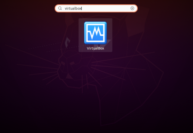 Иконка VirtualBox в списке приложений Ubuntu