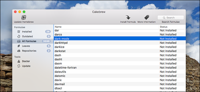 Cakebrew: GUI для Homebrew на Mac