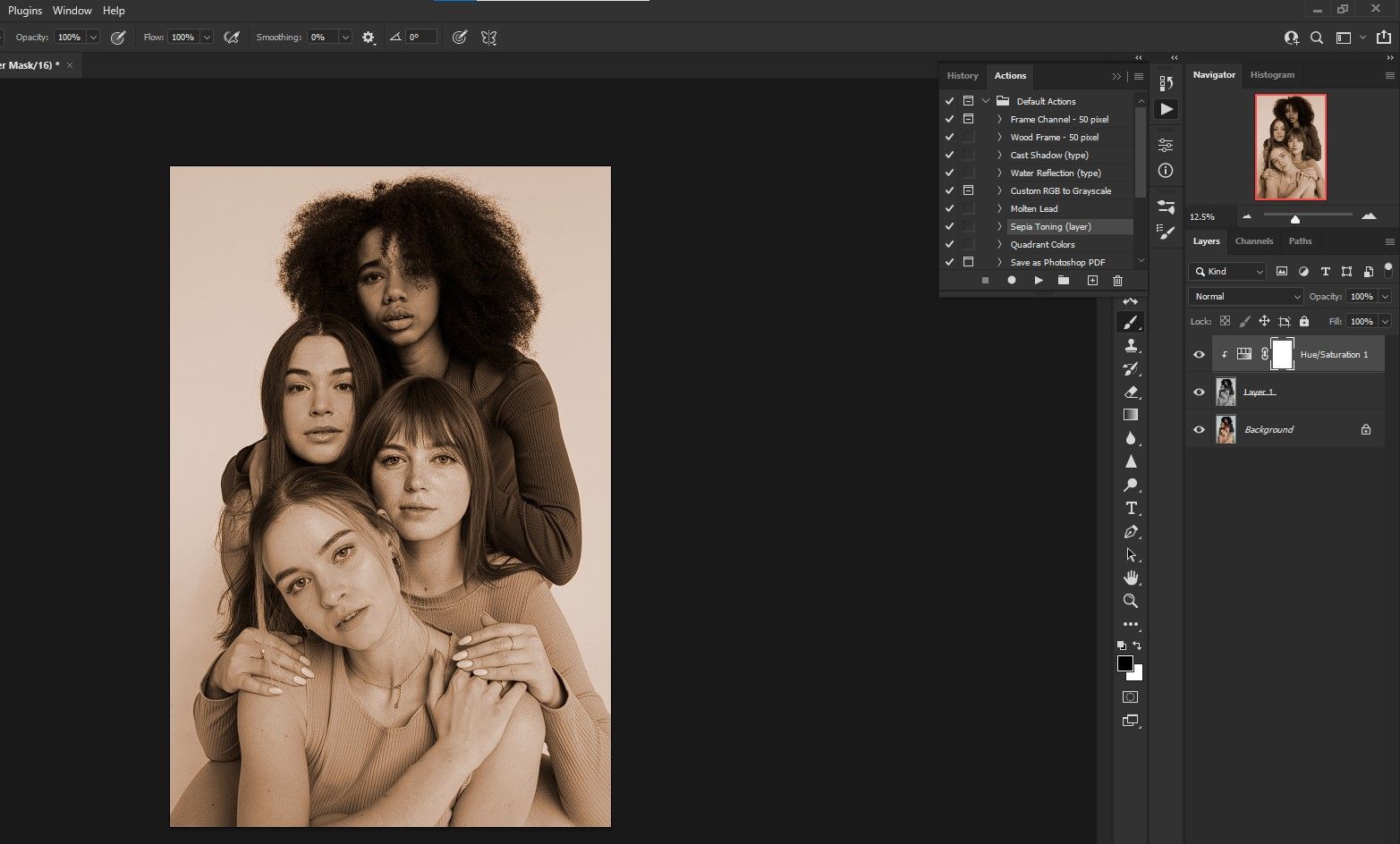 Результат применения сепии к портрету