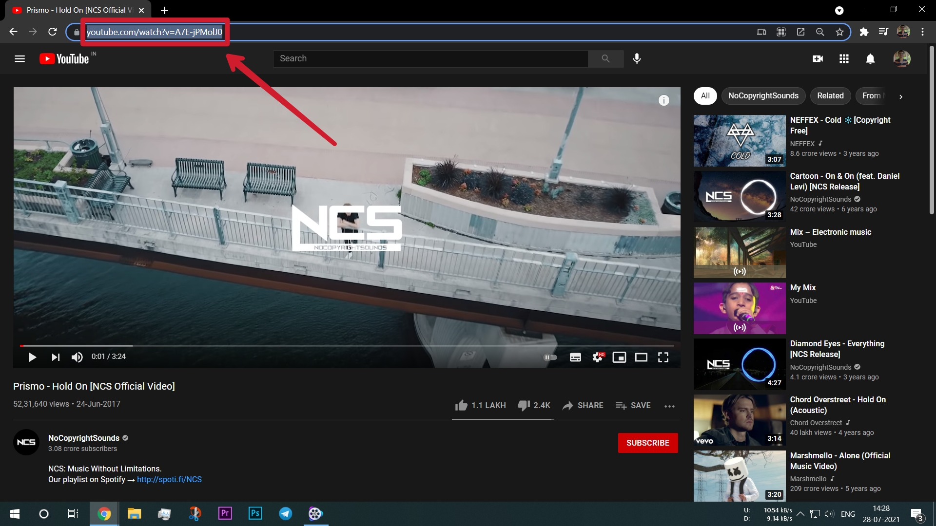 Копирование URL видео из браузера