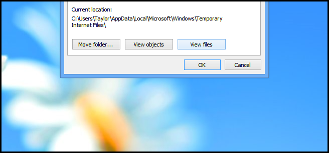 Папка с кешированными файлами Internet Explorer