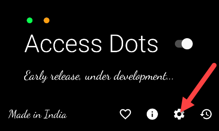 откройте настройки Access Dots
