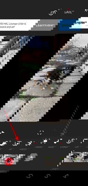 Опция «Музыка» в InShot