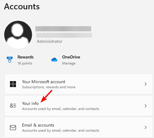 Раздел Сведения о вас в настройках Windows