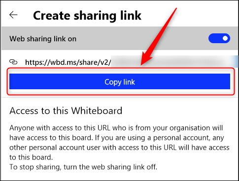 Нажмите Copy Link, чтобы скопировать ссылку в буфер обмена