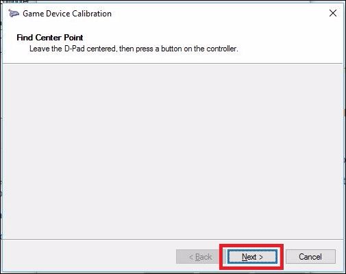 Фотография левого стика контроллера — оставьте стик в покое для определения центра
