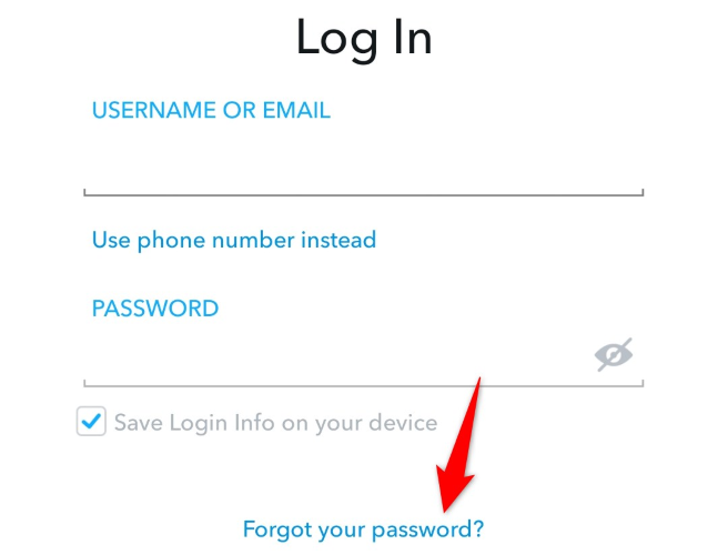Нажмите «Забыли пароль?».