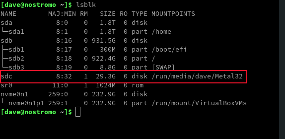 USB смонтирован на новой точке монтирования
