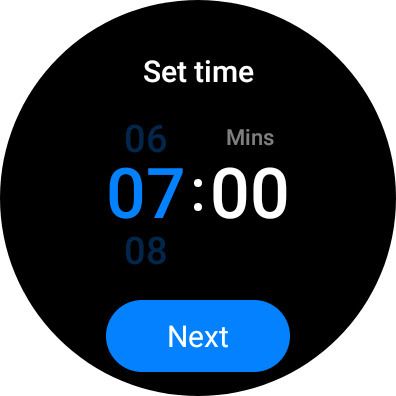 настройка будильника на Galaxy Watch4 с параметрами повторения и звука