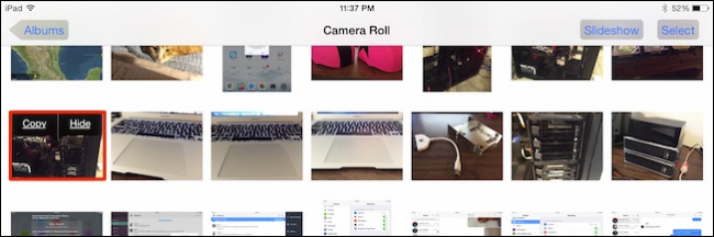 Контекстное меню с опцией скрыть на iOS