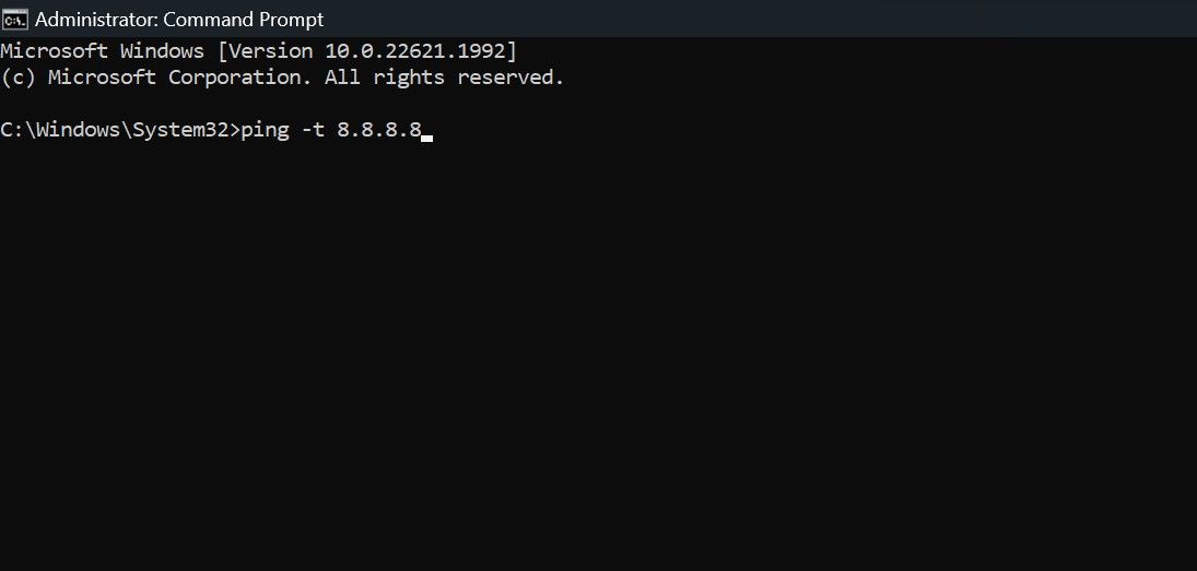 Выполнение команды ping в командной строке Windows