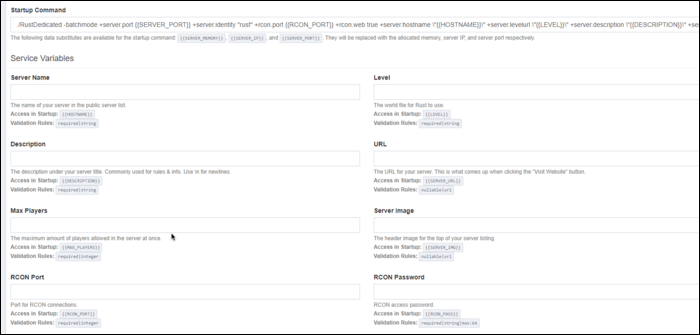 Выбор Nest и Egg при создании сервера