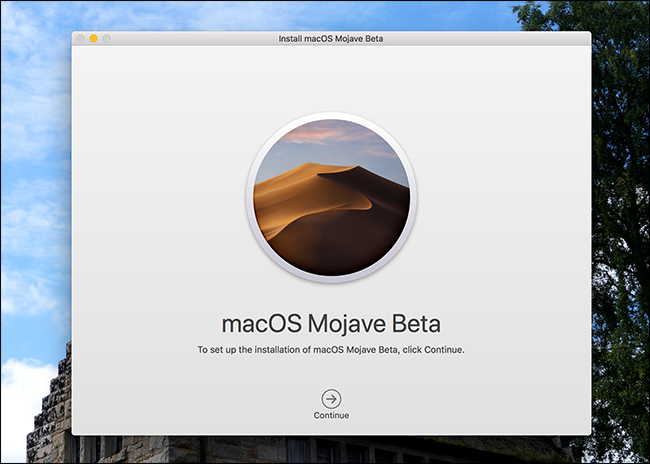 Экран установки macOS Mojave
