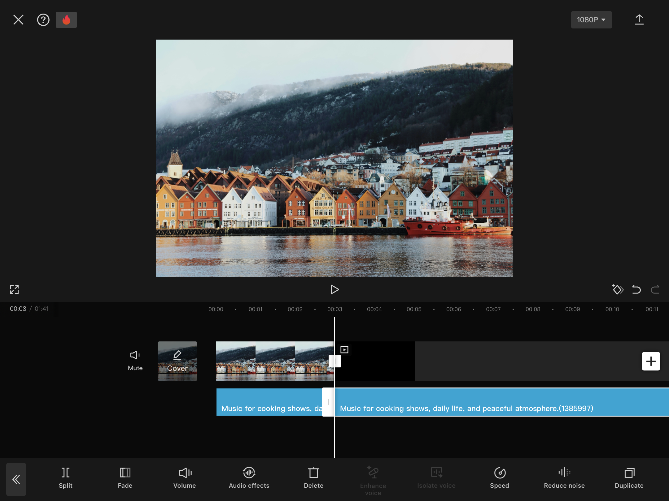 Разрезать аудио и удалить ненужное в проекте CapCut