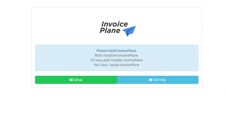 Экран установщика InvoicePlane