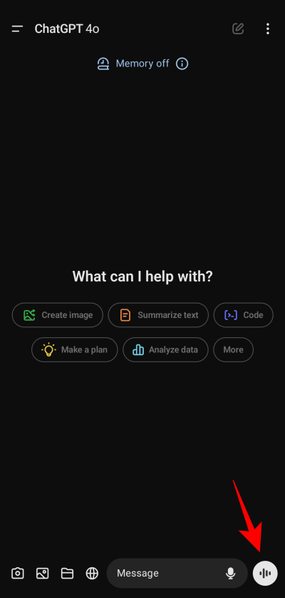 Нажмите на три точки в Advanced Voice Mode