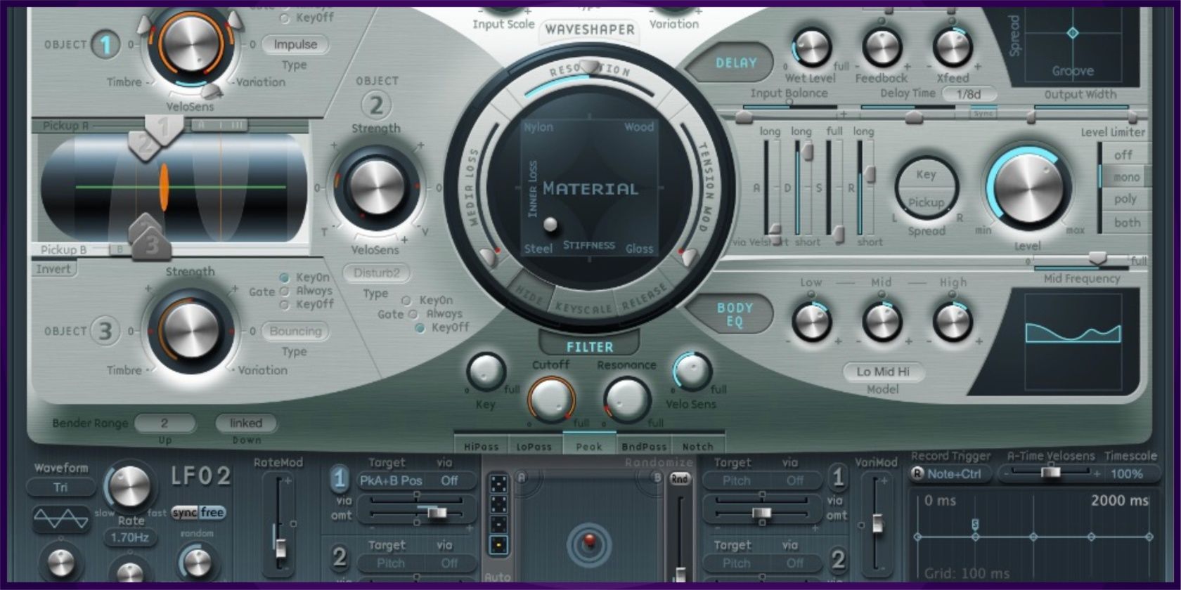 Sculpture в Logic Pro — моделирование струн