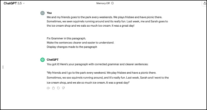 Показ исправлений в тексте