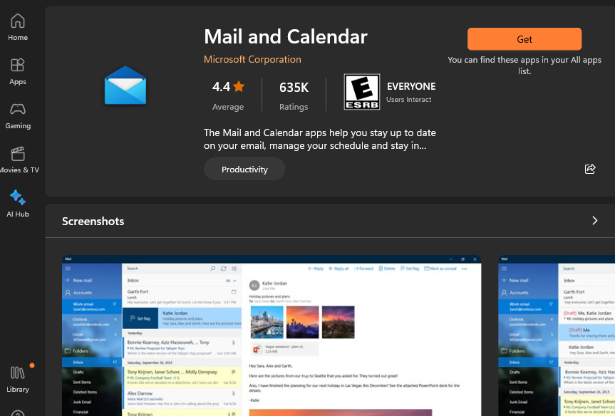 Изображение: кнопка обновления приложения в Microsoft Store