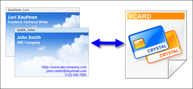 Экспорт контактов Outlook 2013 в vCard