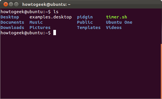 Список файлов, пример вывода ls