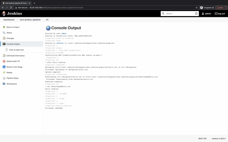 Успешное выполнение Pipeline