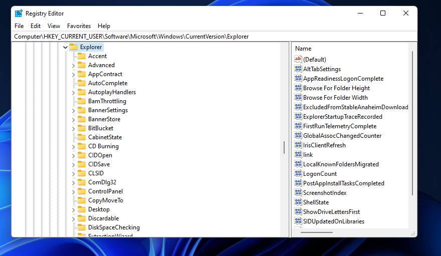 Ключ Explorer и параметр AltTabSettings