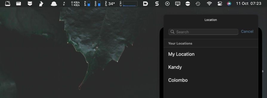 Редактирование виджета Погоды в macOS Ventura.