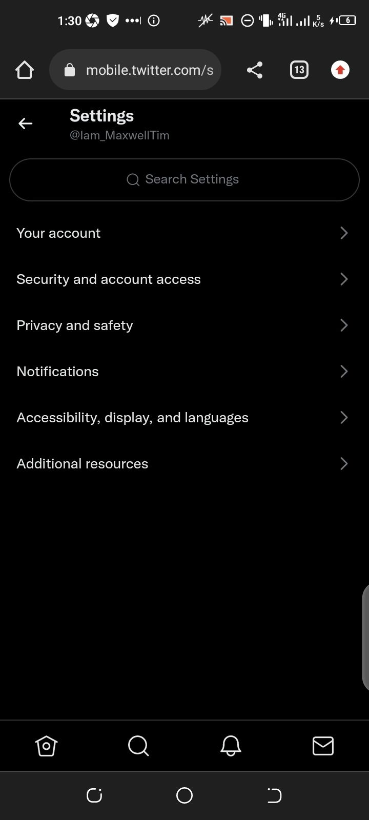 Приглушение слов в настройках Twitter