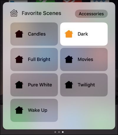 Виджеты и быстрые действия управления HomeKit в Центре управления iOS