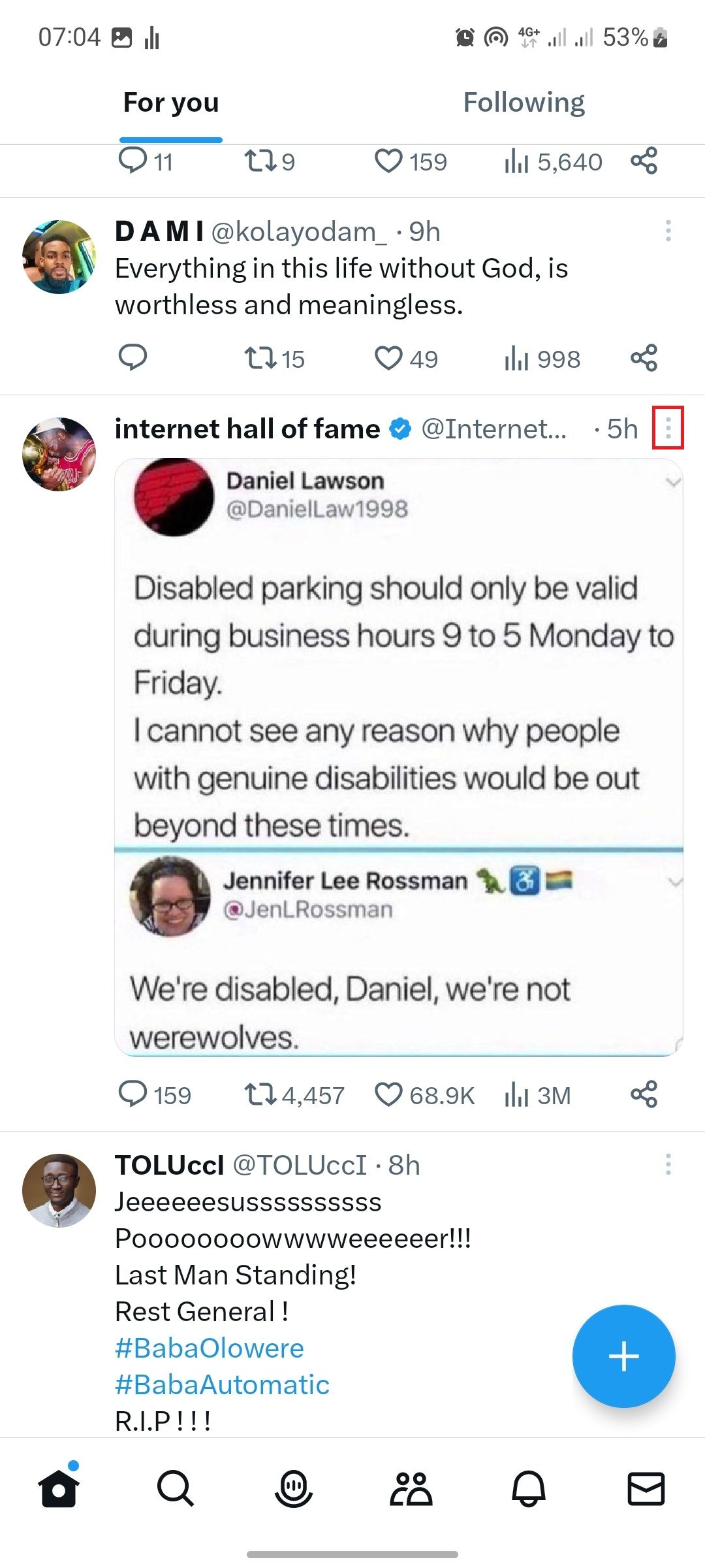 Скриншот ленты Twitter