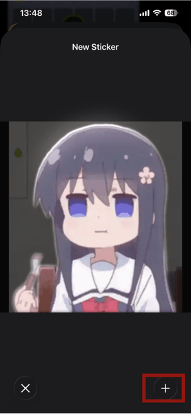 Экран добавления стикера в iMessage