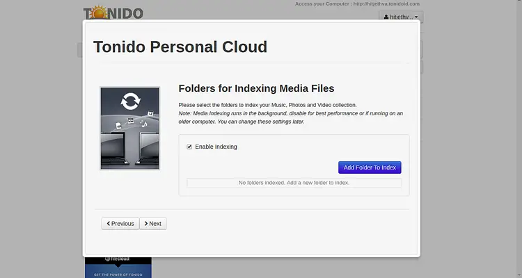 Папки мультимедиа Tonido