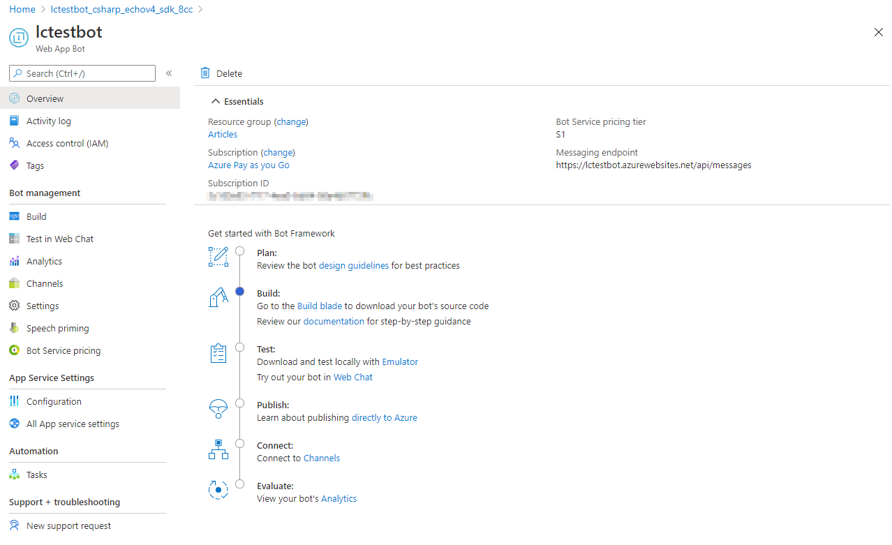 Открытие онлайн-редактора App Service Editor