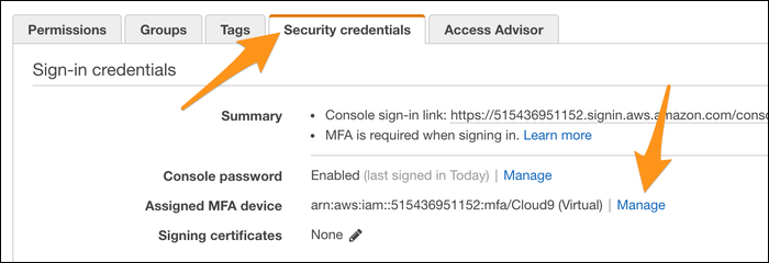 Добавление MFA для IAM пользователя