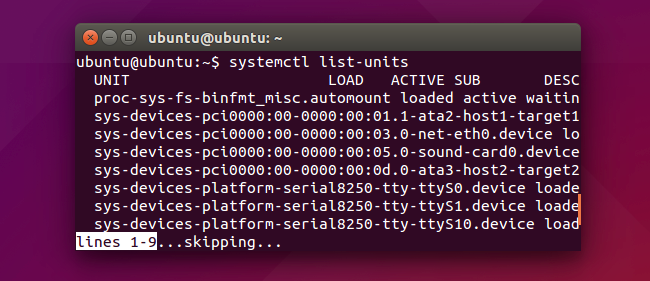 Список юнитов systemctl list-units
