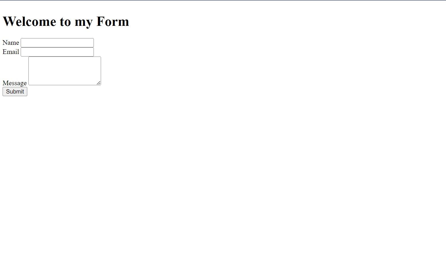 Контактная форма без стилей