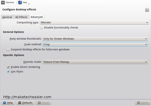 Настройки продвинутые эффекты рабочего стола KDE