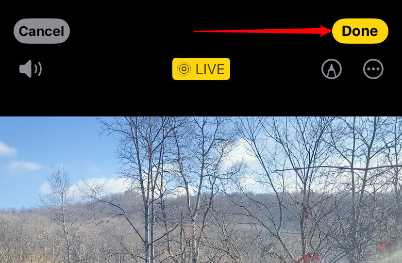 Нажмите «Готово» для сохранения