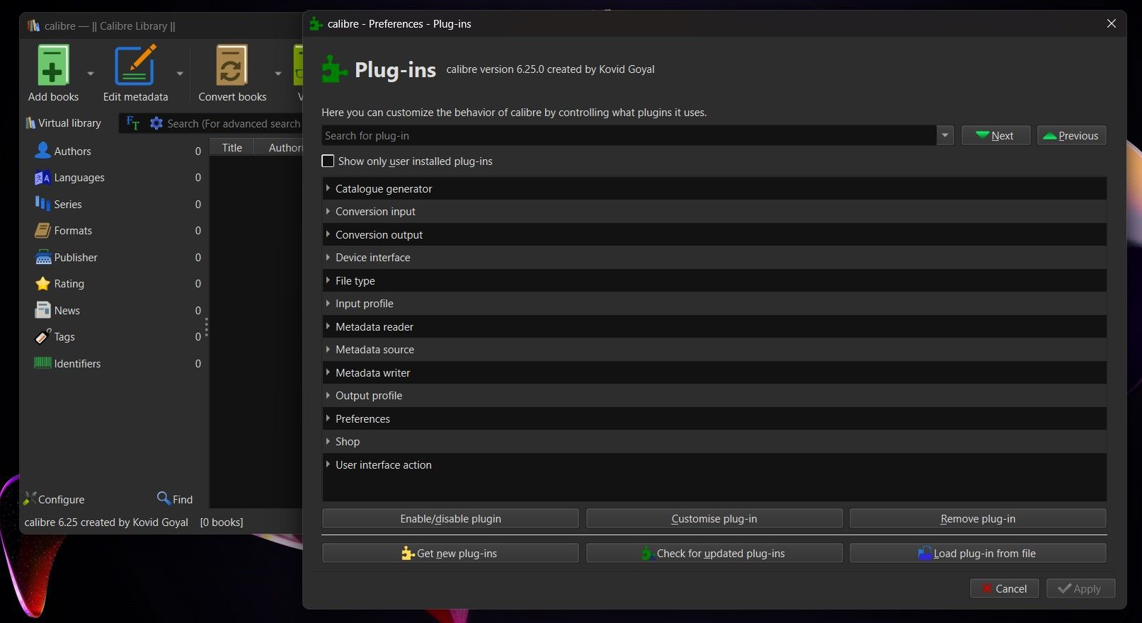 Navigating to Load Plug-In From File Button on Calibre