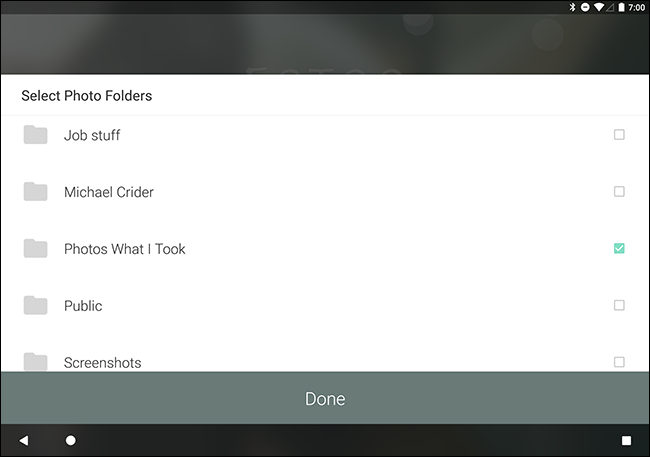 Выбор папки Dropbox в Fotoo для слайд-шоу